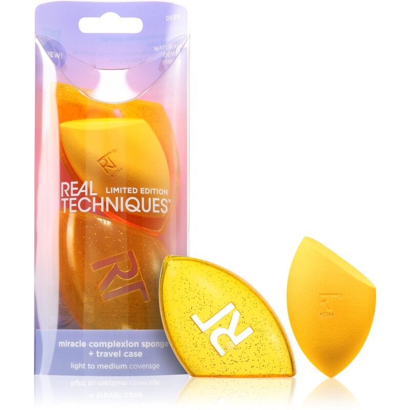 Real Techniques Miracle Complexion Sponge & Case houbička na make-up 2 ks