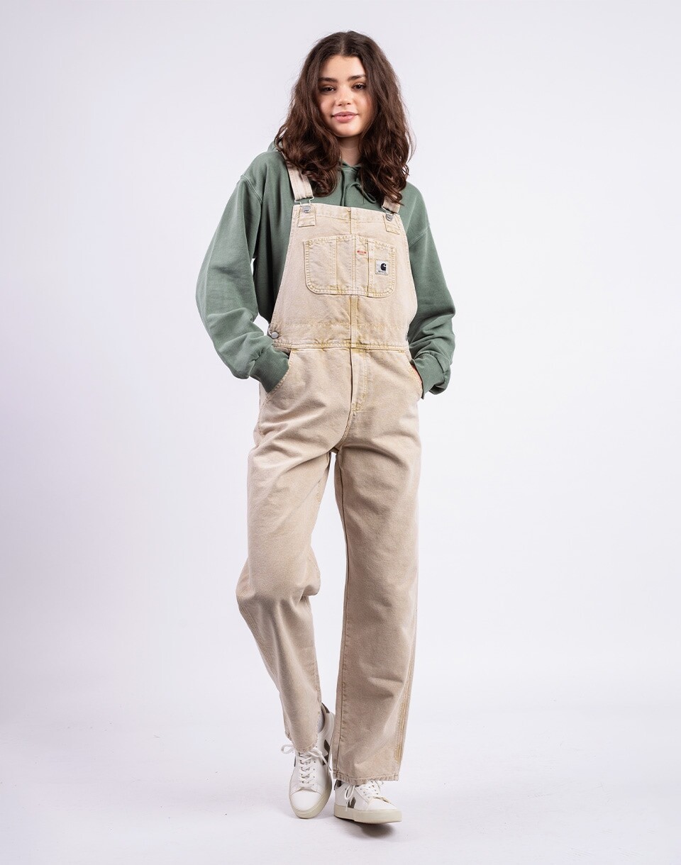 Carhartt WIP W' Bib Overall Straight Dusty H Brown chalk wash XS