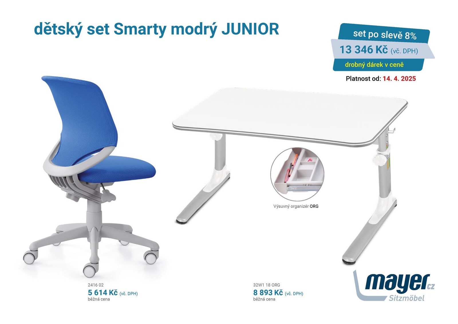 Dětský set Mayer židle Smarty modrá - stůl Junior