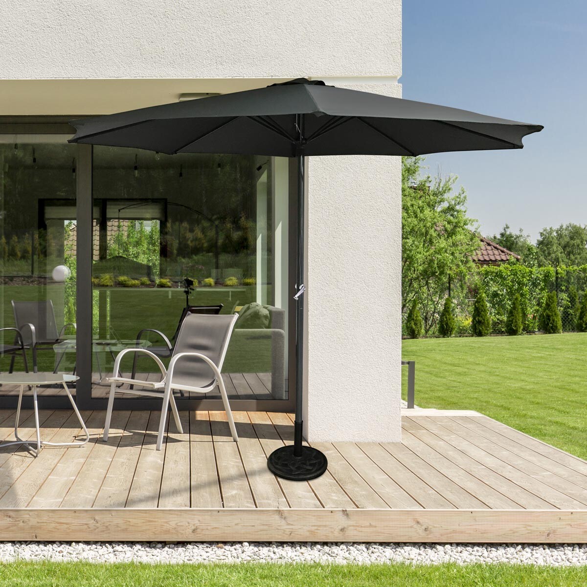 Haushalt international Zahradní slunečník, antracit, Ø 3 m