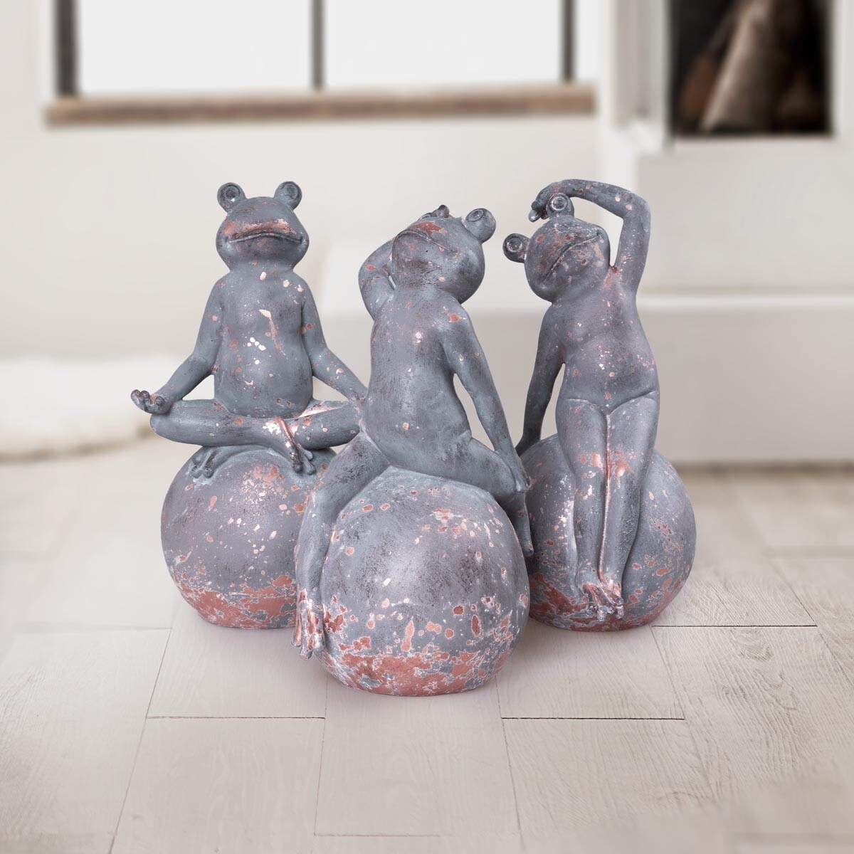 Weltbild Dekorace Žabí trio, sada 3 ks