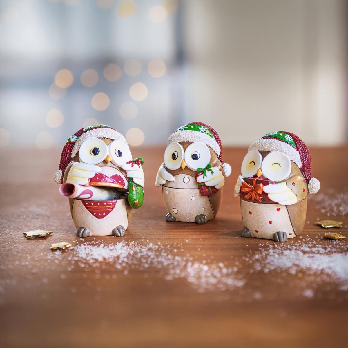 Dárkové krabičky Sovy, sada 3 ks