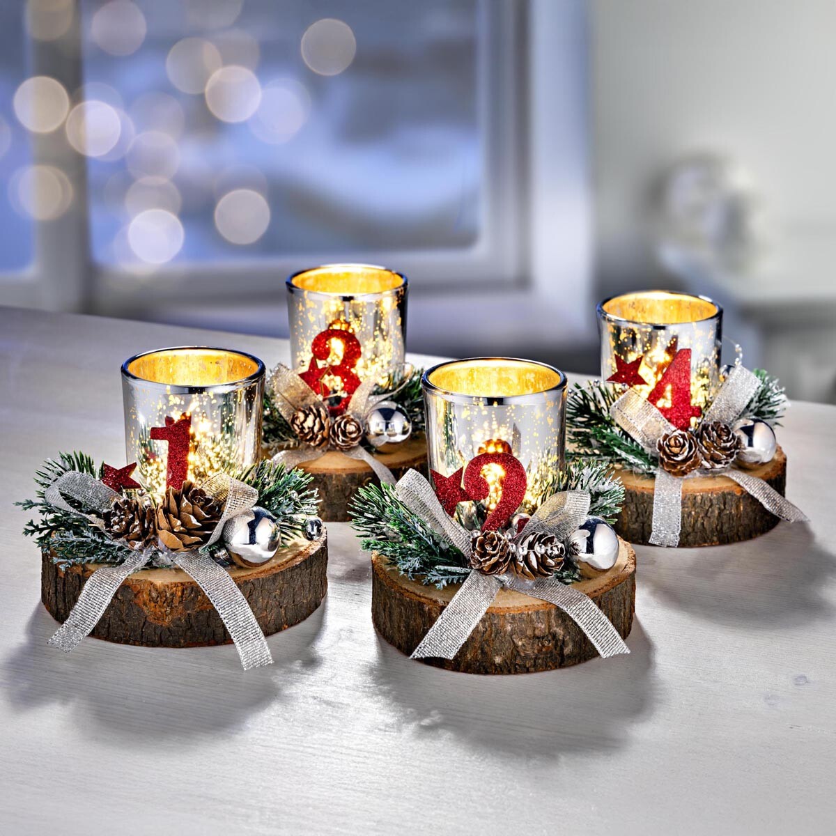 Adventní svícny, sada 4 ks
