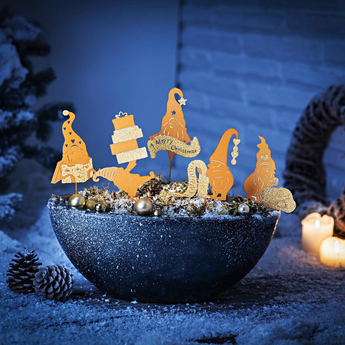 Zahradní zápich Santova parta, sada 5 ks