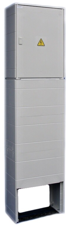 DCK ER212/NKP7P 63A QM FVE 1x3F rozvaděč elektroměrový v pilíři určený pro ČEZ i EON s HDO do 63A s přípravou pro FVE a hlavním vypínačem