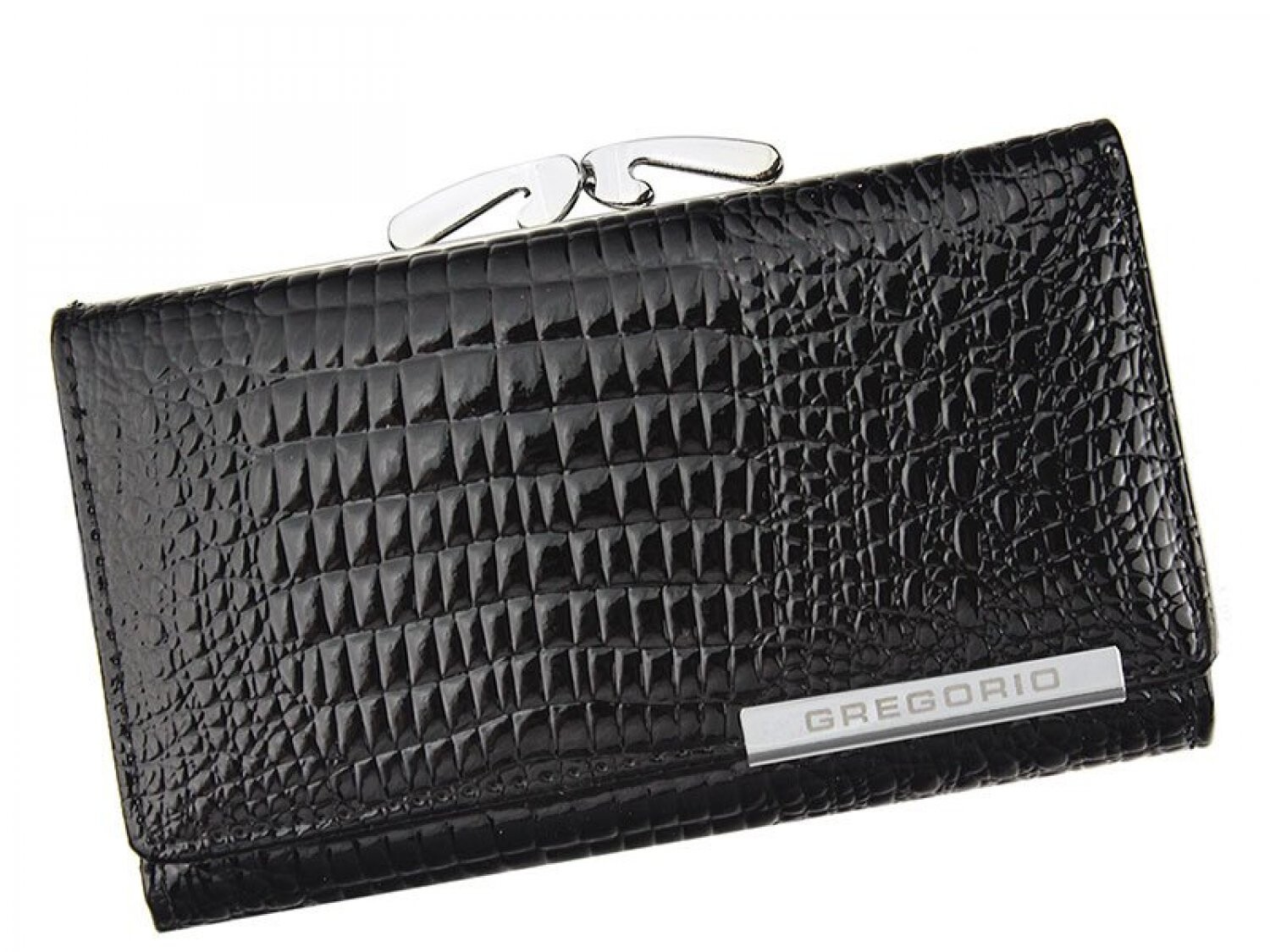 Elegantní kožená lakovaná peněženka Gregorio TALIA,  černá