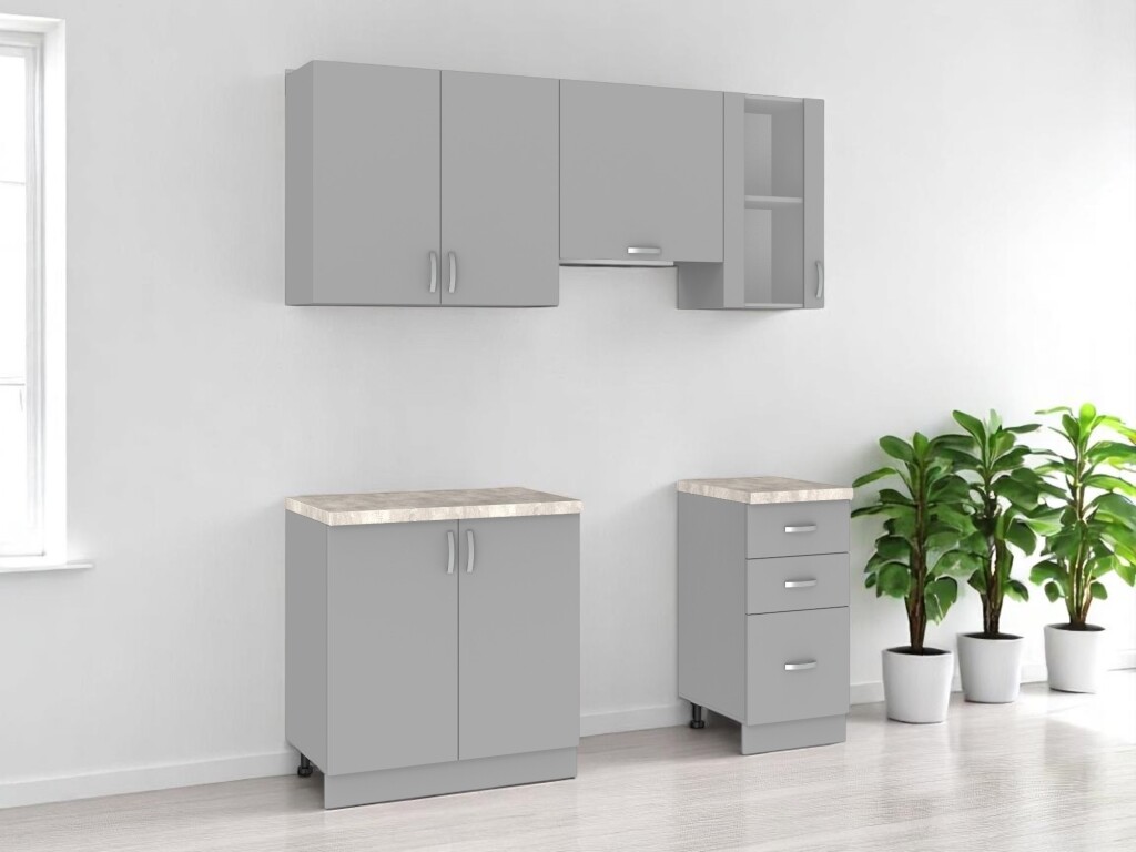 Kuchyně VALSON 120/180 cm, lávově šedá