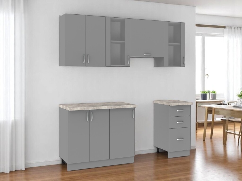 Kuchyně VALSON 140/200 cm, lávově šedá