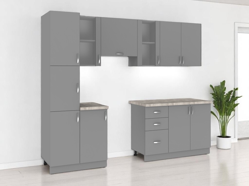 Kuchyně VALSON 200/260 cm, lávově šedá