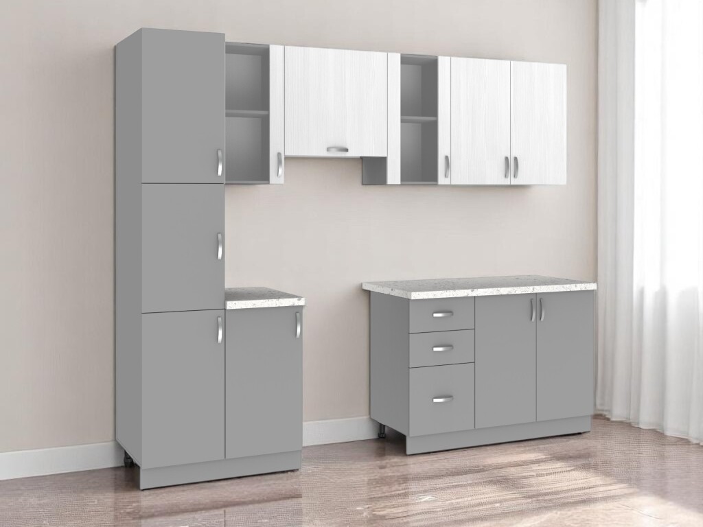 Kuchyně VALSON 200/260 cm, strukturní bílá/lávově šedá