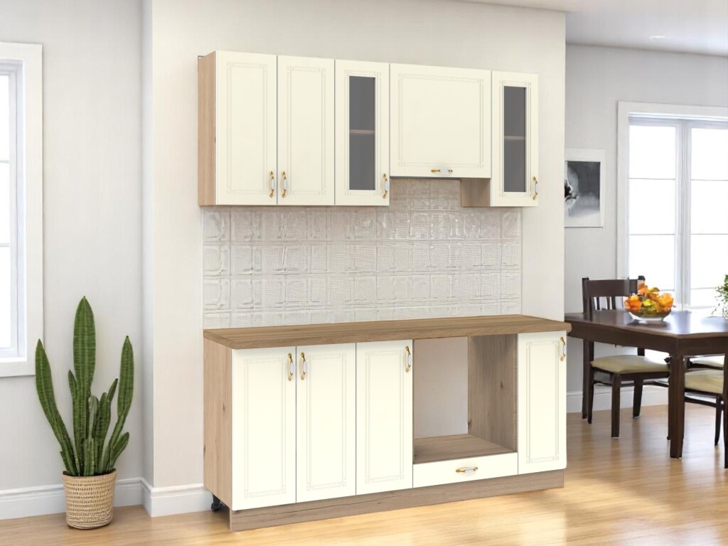 Kuchyně SOLLON 180 cm, slonová kost lesk