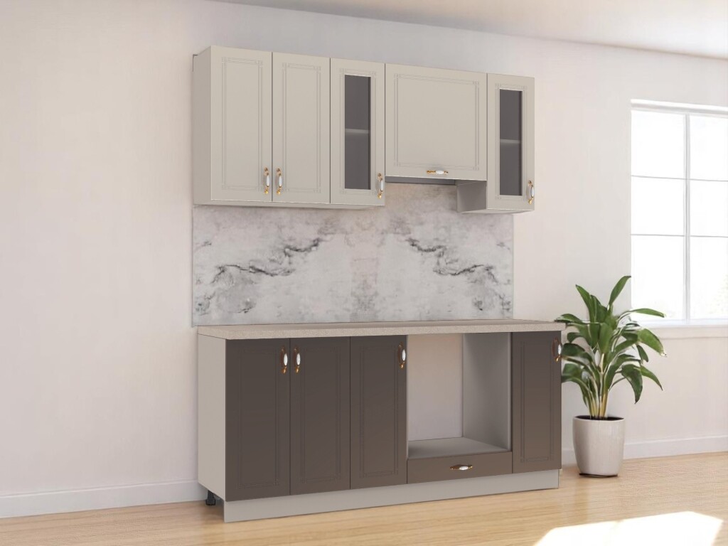 Kuchyně SOLLON 180 cm, latte lesk/irish lesk