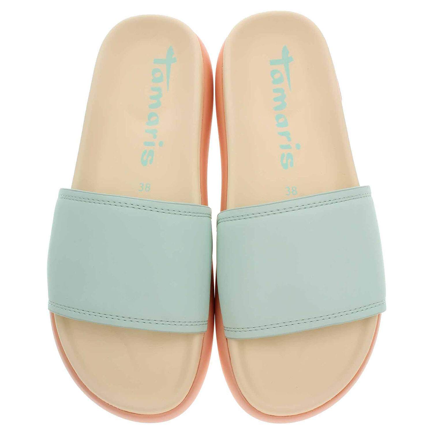 Ecco Dámské plážové pantofle Tamaris 1-27511-44 mint comb 23400582