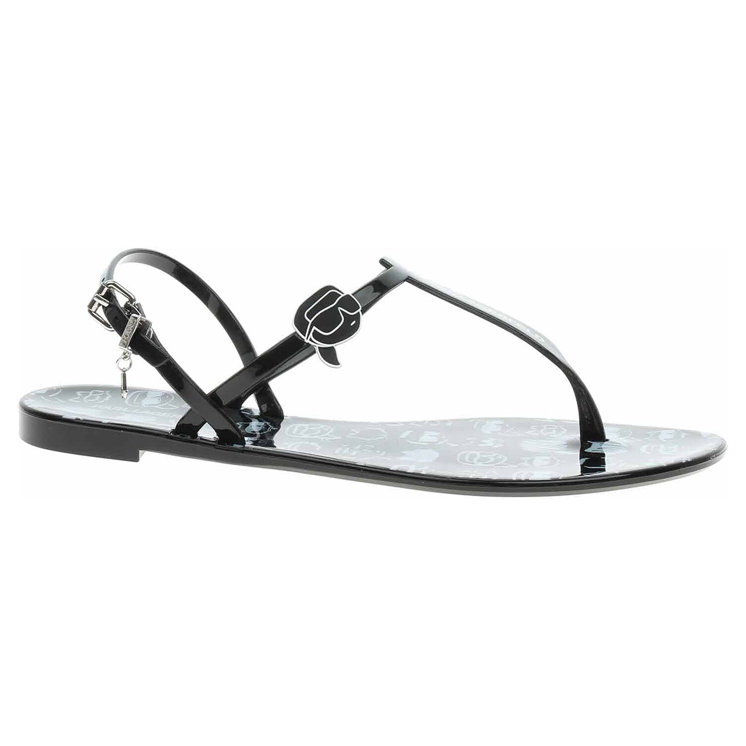 Ecco Karl Lagerfeld dámské plážové KL80002G V01 black rubber w-white 23700564