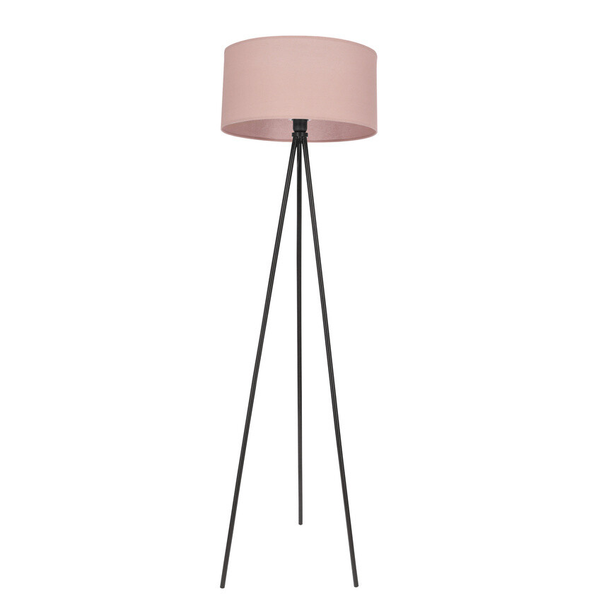 Stojací lampa SHANTI černá 1x40W E27 stínidlo vřes