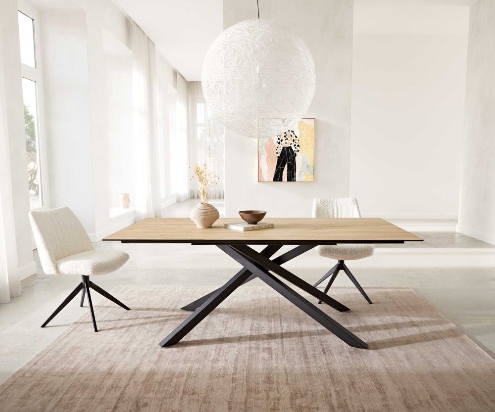 Jídelní stůl Edge 200x100 keramika Laminam® Sabbia barevný křížová