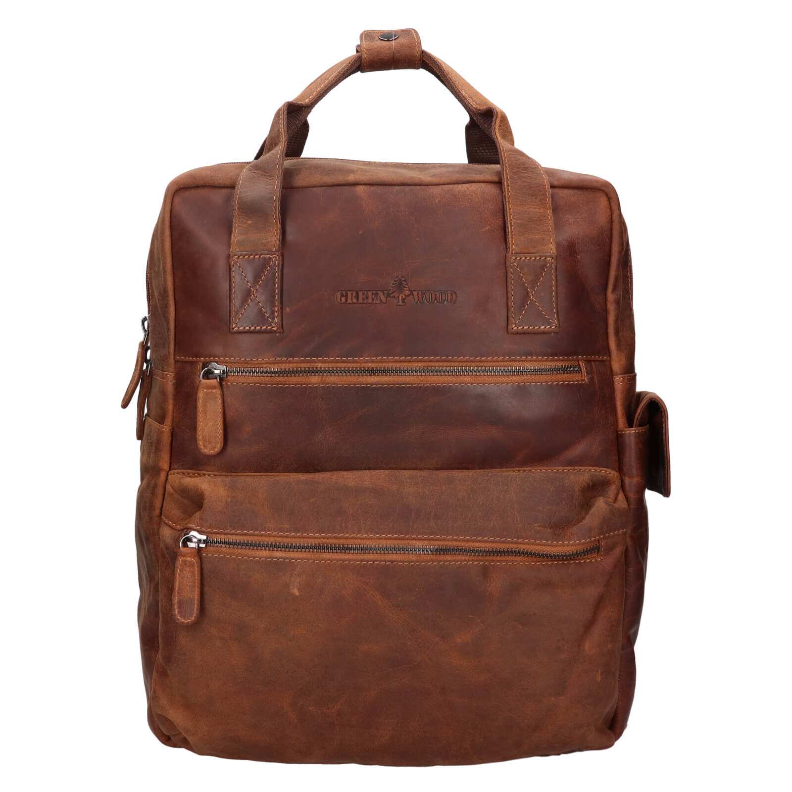 Kožený batoh Greenwood Alpee - světle hnědá