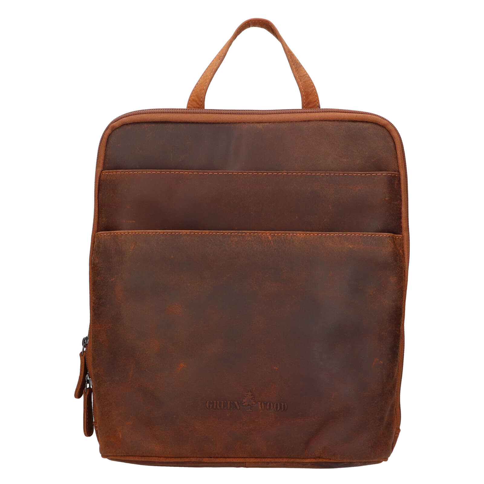 Vintage dámský kožený batoh Greenwood Norra - světle hnědá