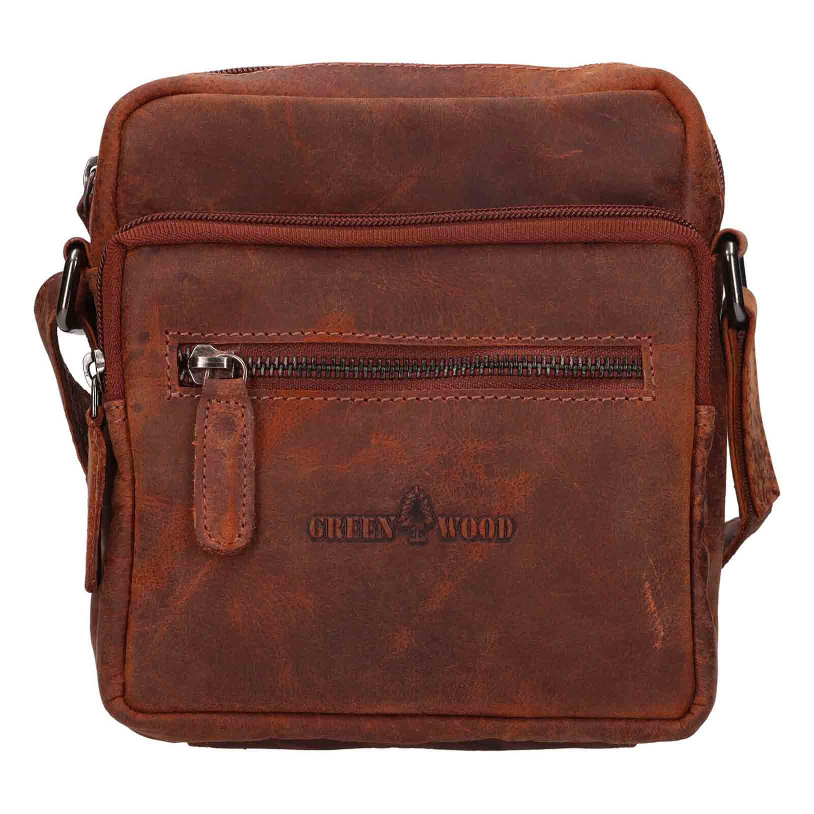 Pánská kožená taška přes rameno Greenwood Otakar - hnědá