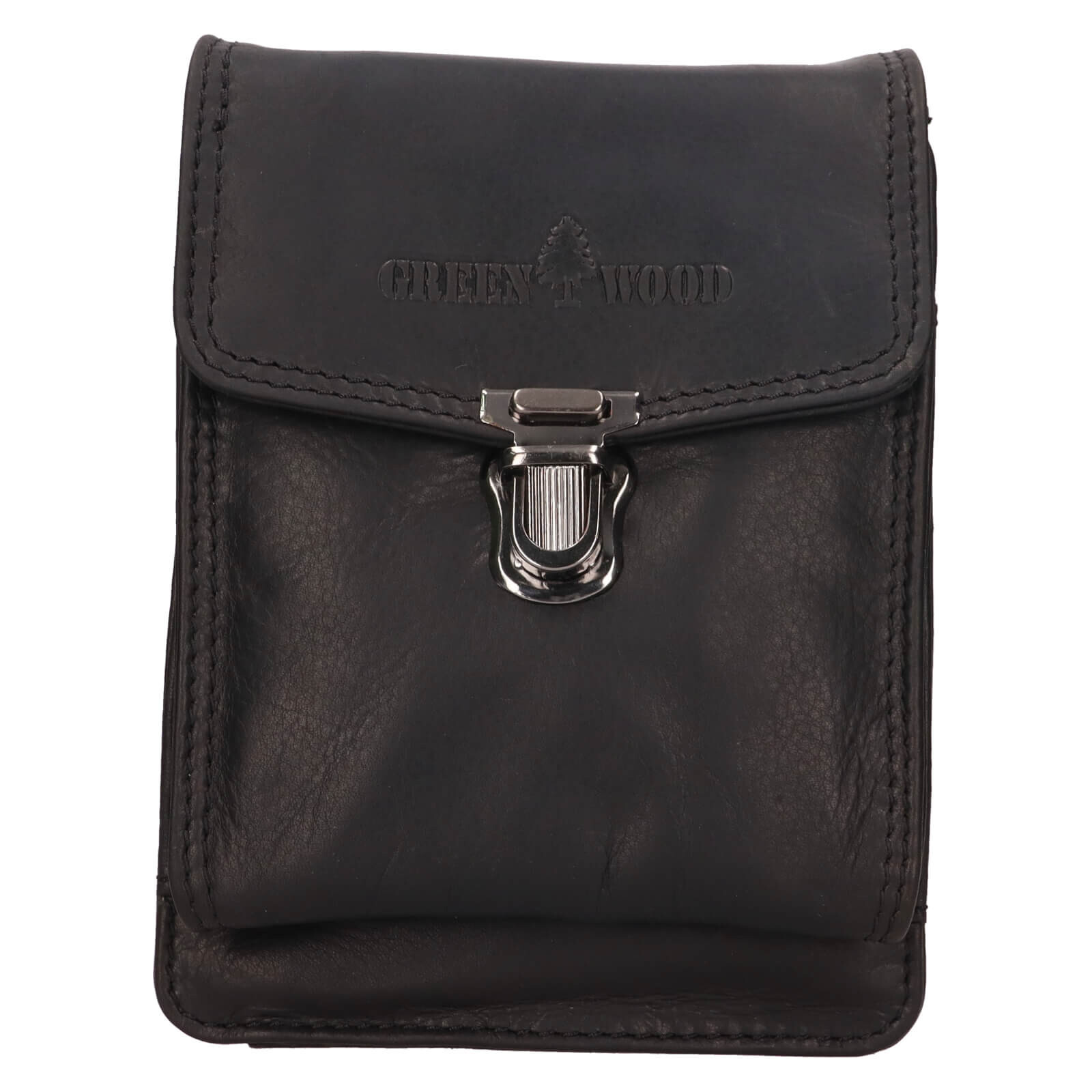 Pánská kožená taška přes rameno Greenwood Dan - černá