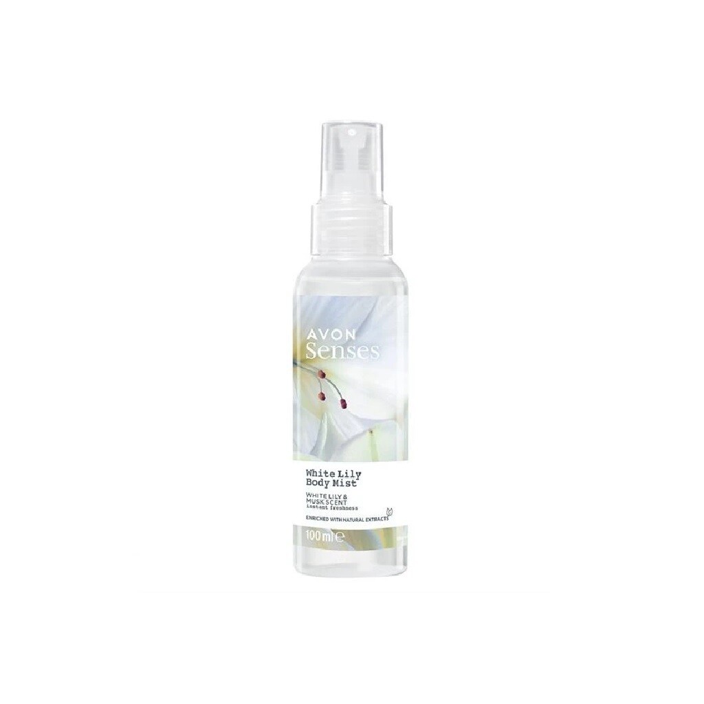 Avon Senses White Lily & Musk Scent Body Mist Parfémovaný sprej na tělo s vůní bílé lilie a mošusu 100ml