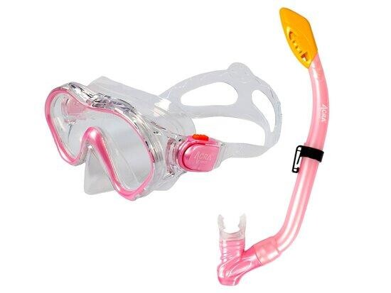Šnorchlovací set 2 v 1, DĚTSKÝ, RŮŽOVÝ, obsahuje masku a šnorchl