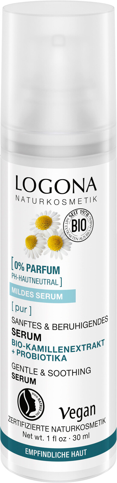 Logona Pleťové sérum PUR s BIO heřmánkem a probiotiky 30 ml