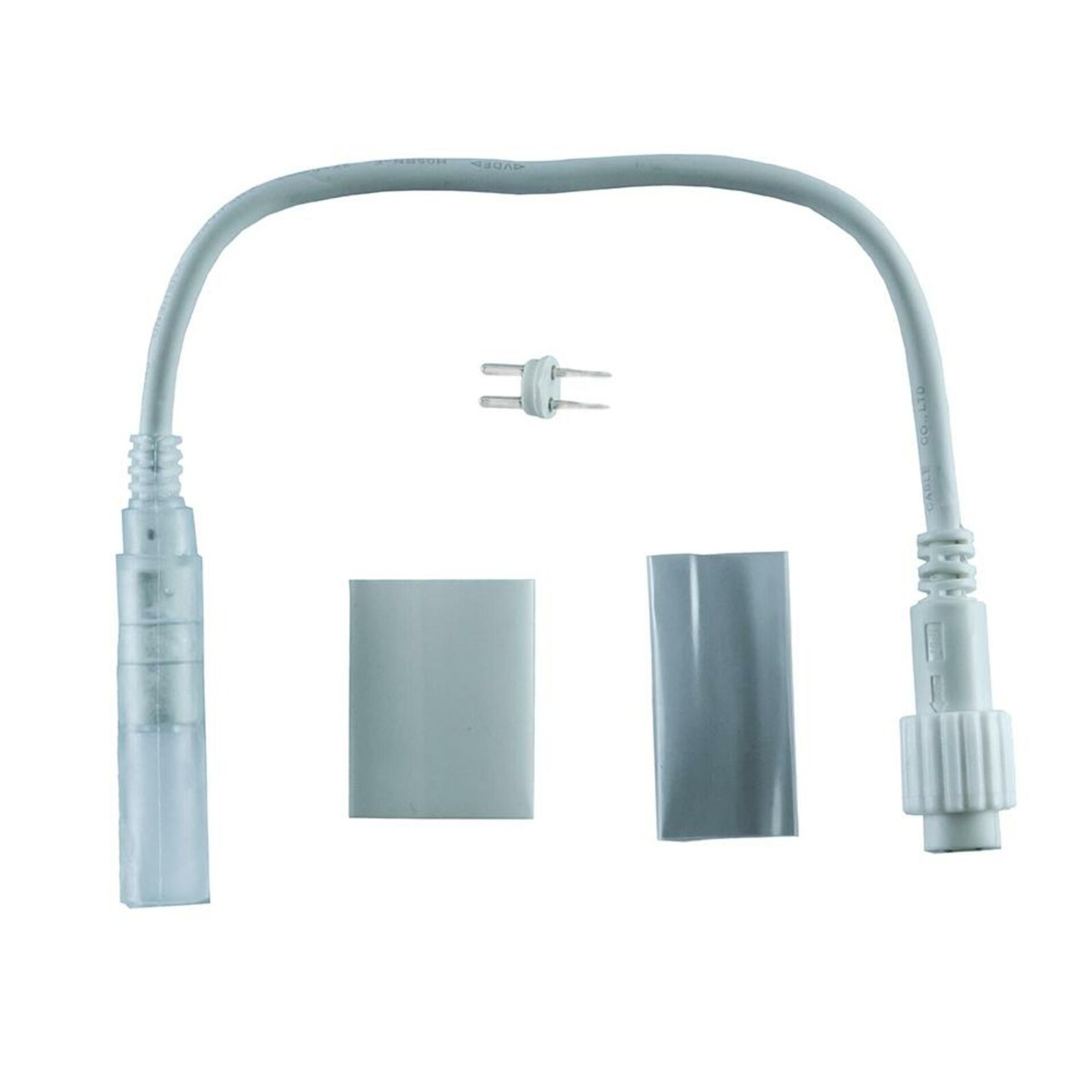 DecoLED Prodlužovací kabel pro světelné hadice 0,25m, bílý, samčí, IP67