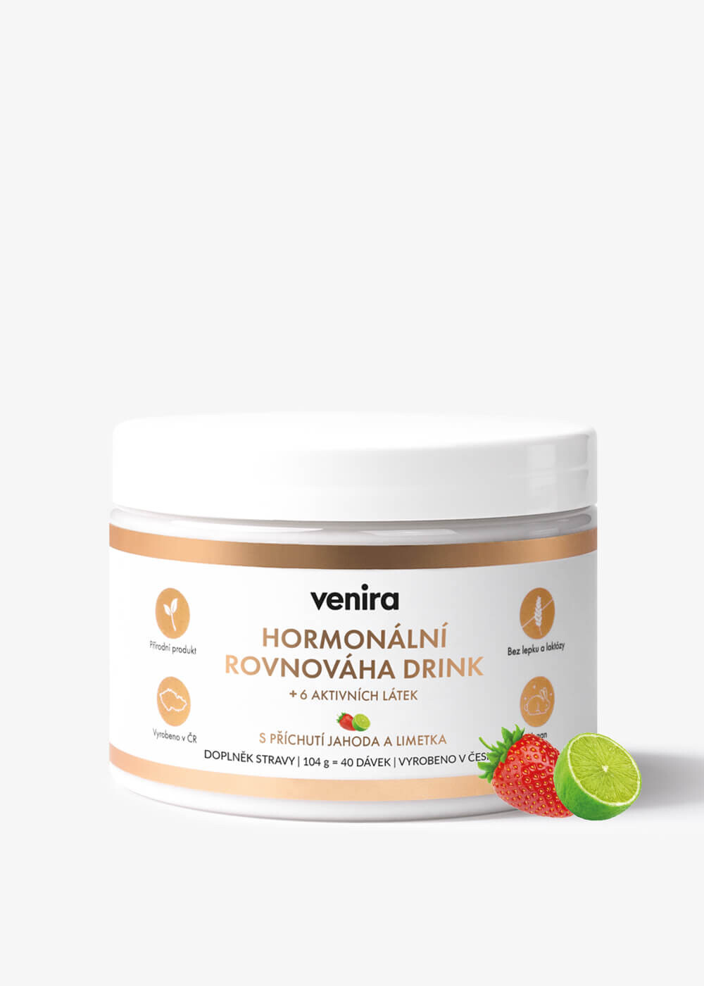 VENIRA hormonální rovnováha drink, jahoda-limetka, 104 g
