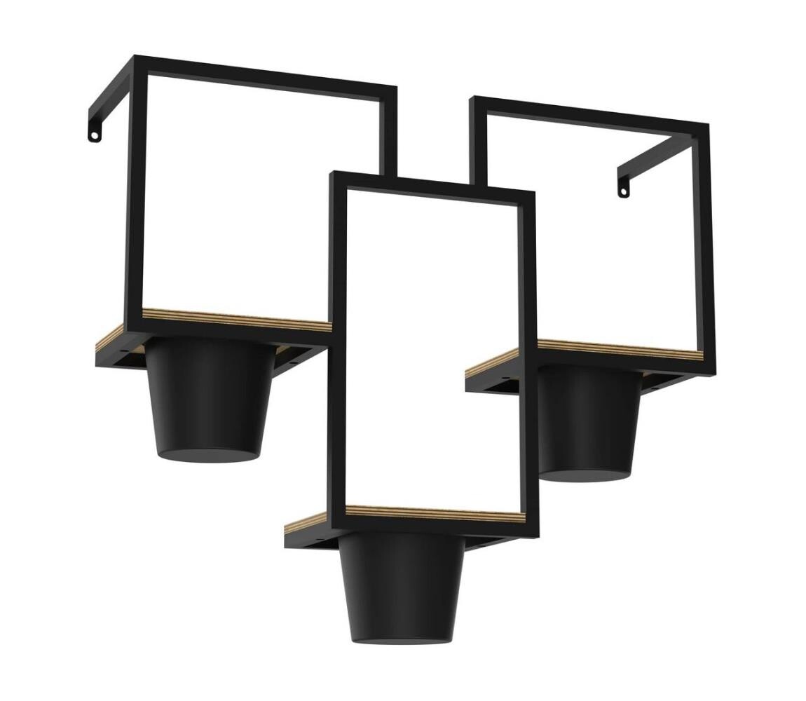 Nástěnný květináč 46x53 cm černá