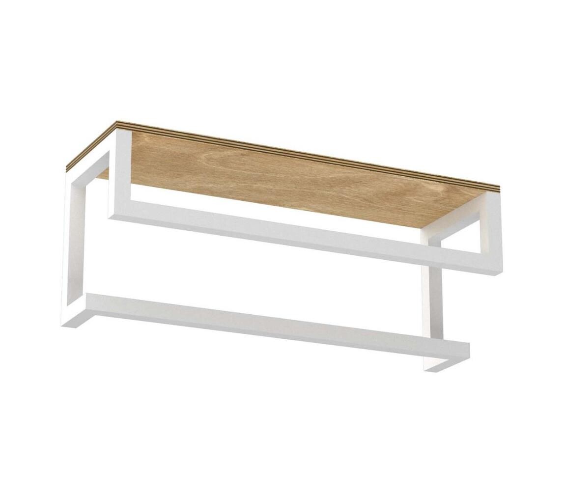 Nástěnný věšák na ručníky s policí 14x40 cm bílá