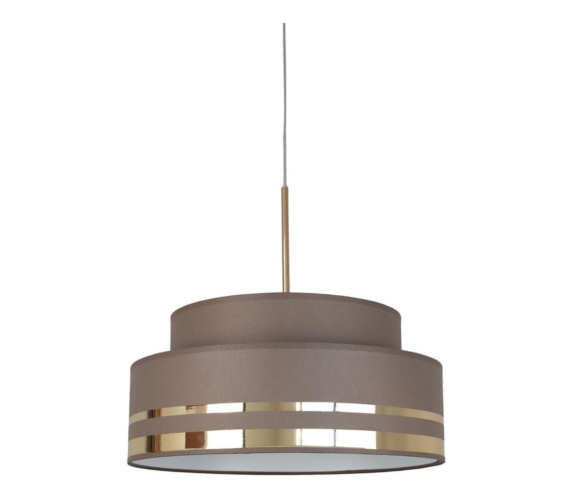 HEXE Lustr na lanku TAMI 1xE27/60W/230V hnědá/zlatá