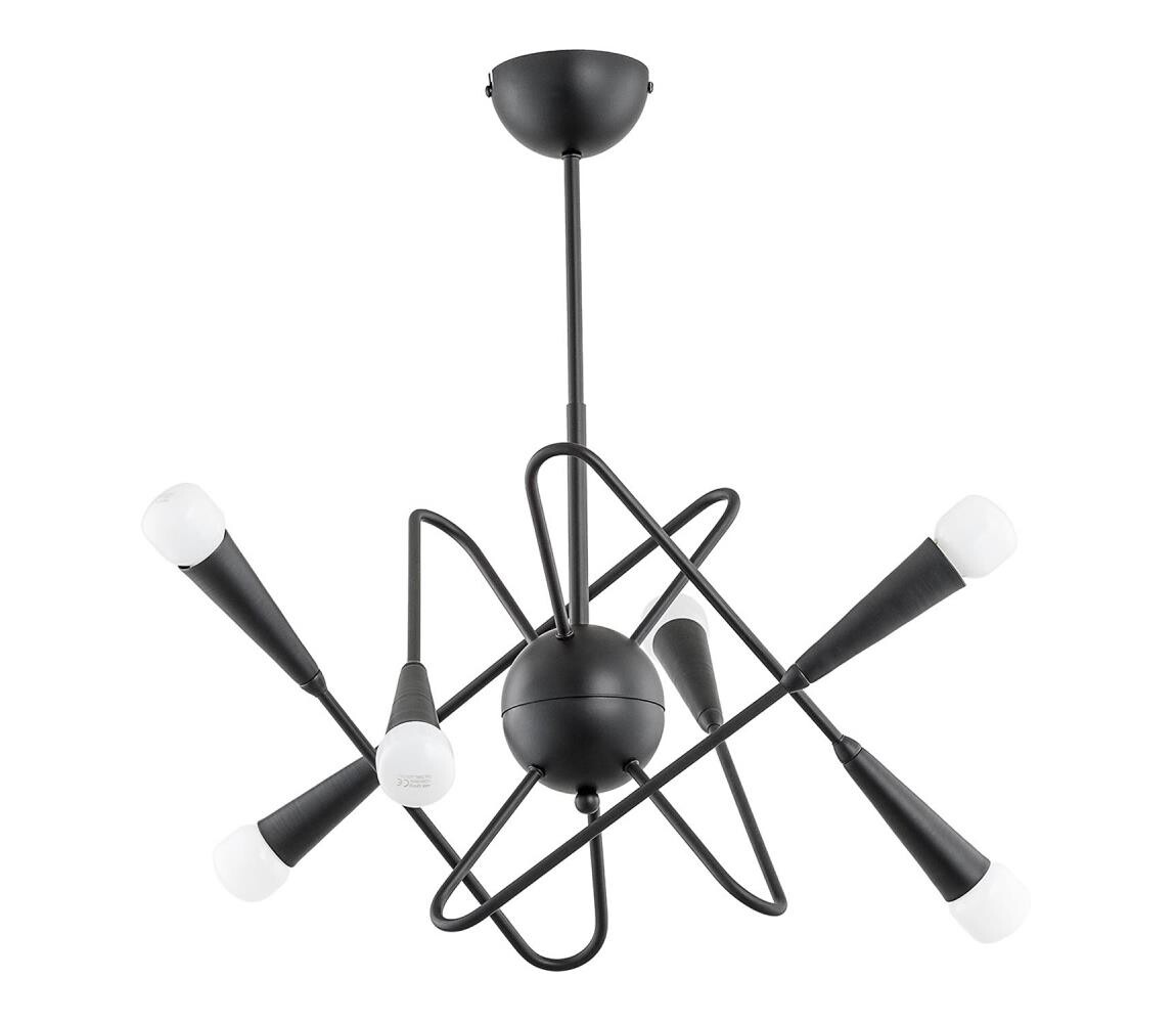 Lustr na tyči APPER 6xE14/10W/230V černá