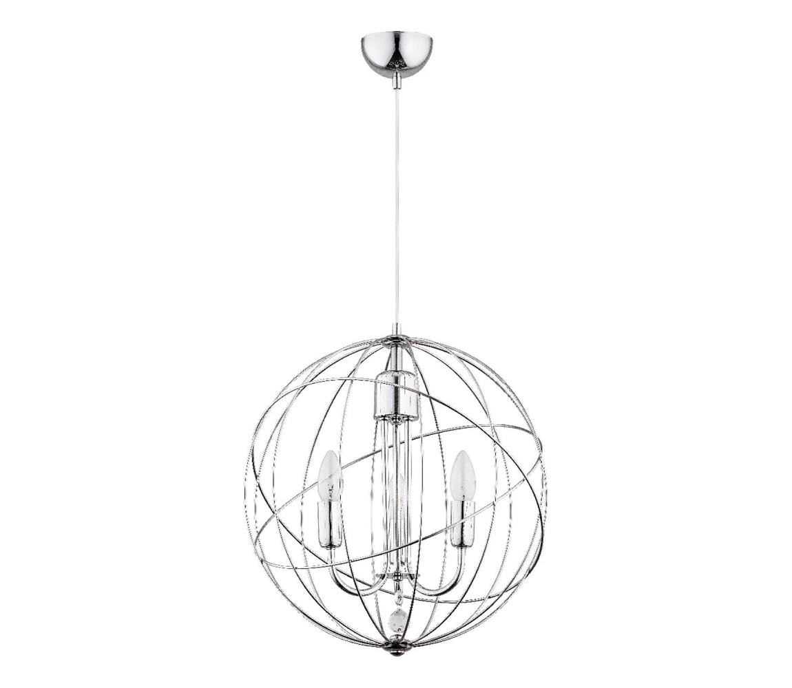 Lustr na lanku PIKO 3xE14/10W/230V lesklý chrom