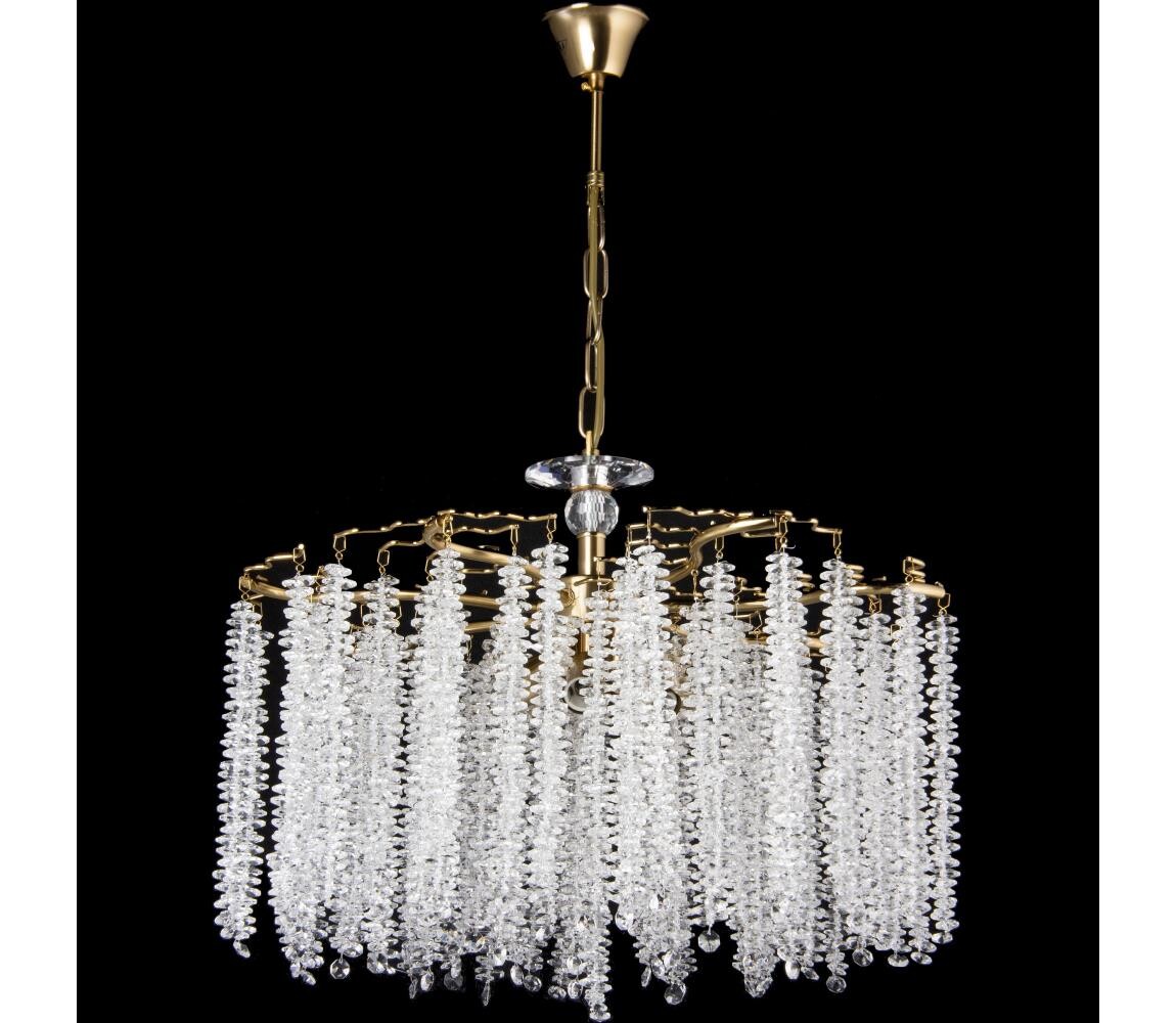 Lustr na řetězu 7xE14/60W/230V pr. 54 cm zlatá