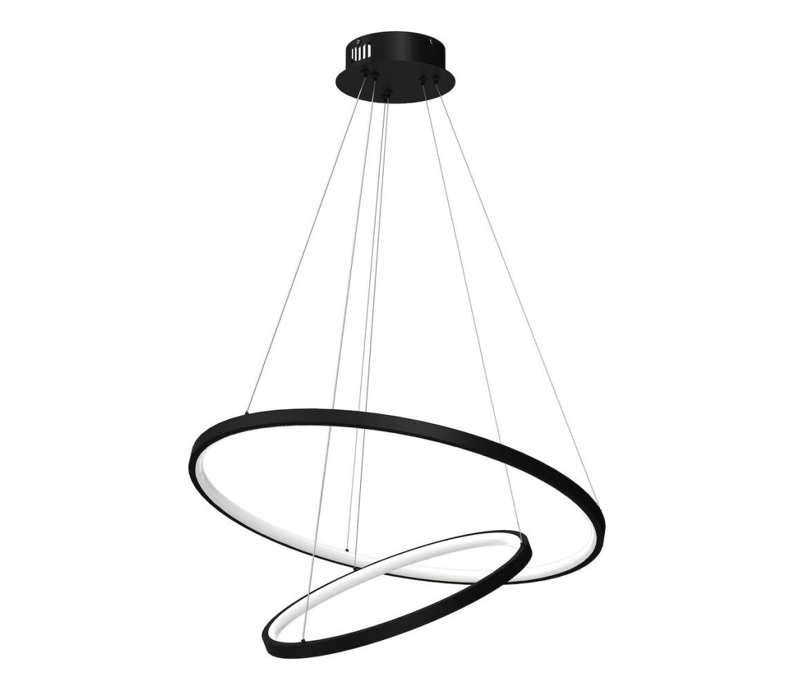 LED Lustr na lanku HOOP LED/51W/230V pr. 60 cm 4000K černá