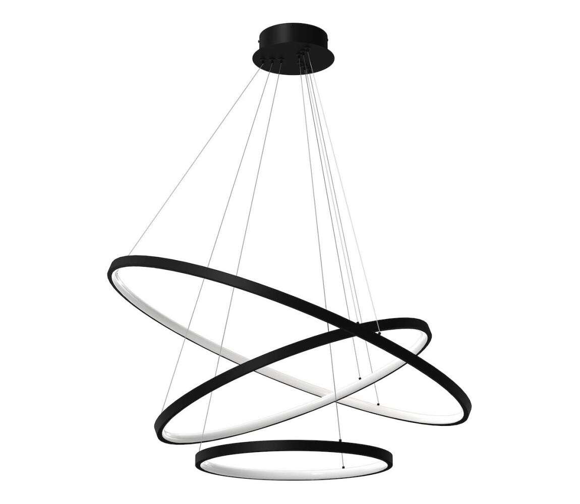 LED Lustr na lanku HOOP LED/93W/230V pr. 60 cm 4000K černá