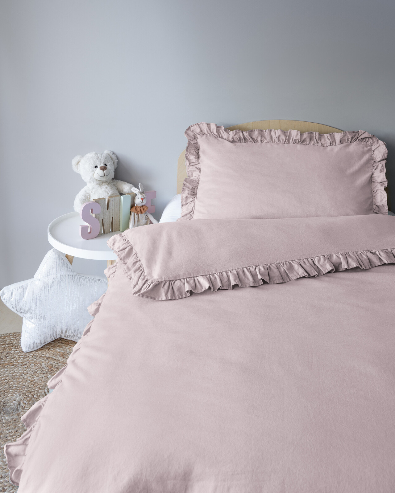 Detexpol Povlečení do postýlky 100x135 + 40x60 cm s volánkem - Mayamoo růžové