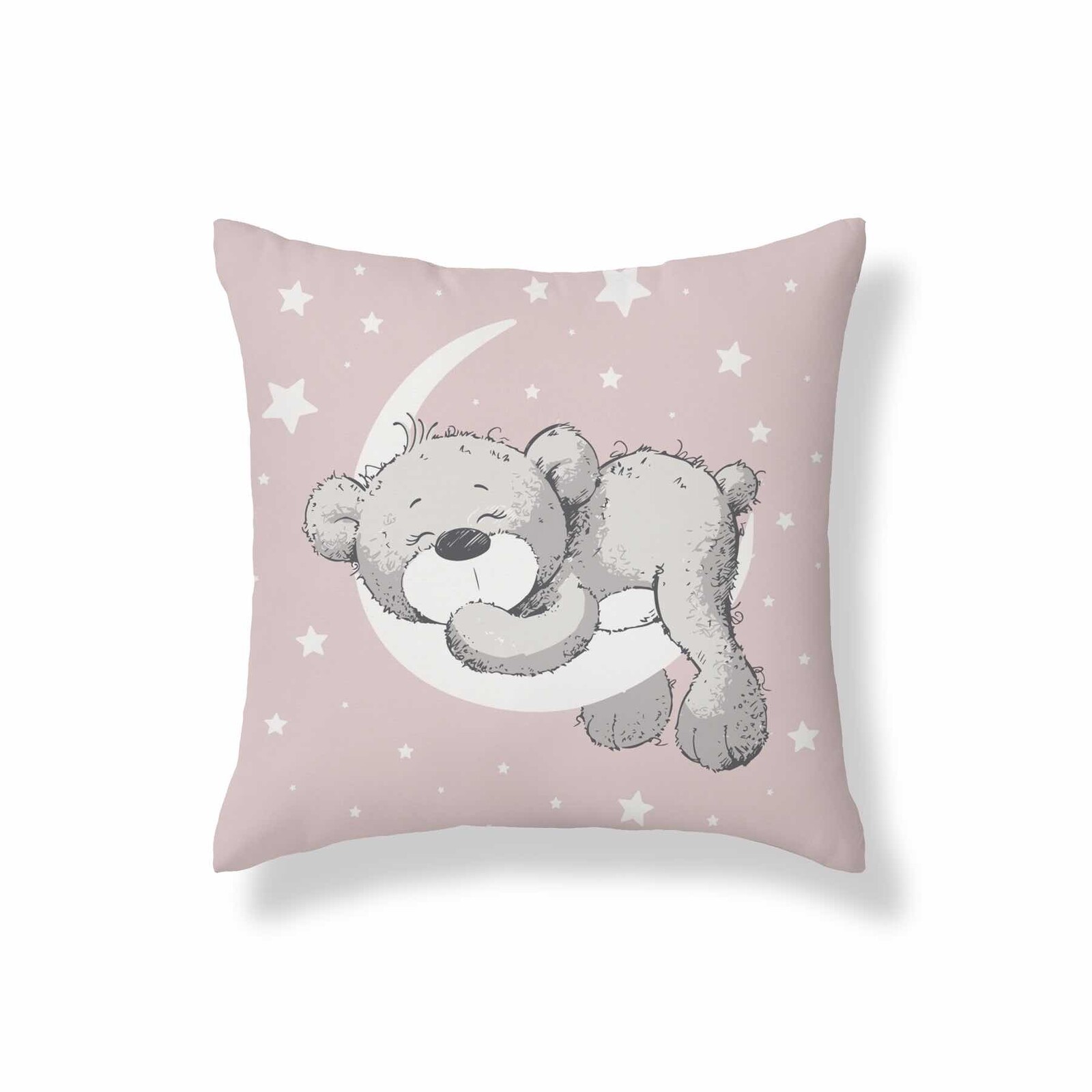 Detexpol Povlak na polštářek 40x40 cm - Medvídek usínáček růžový