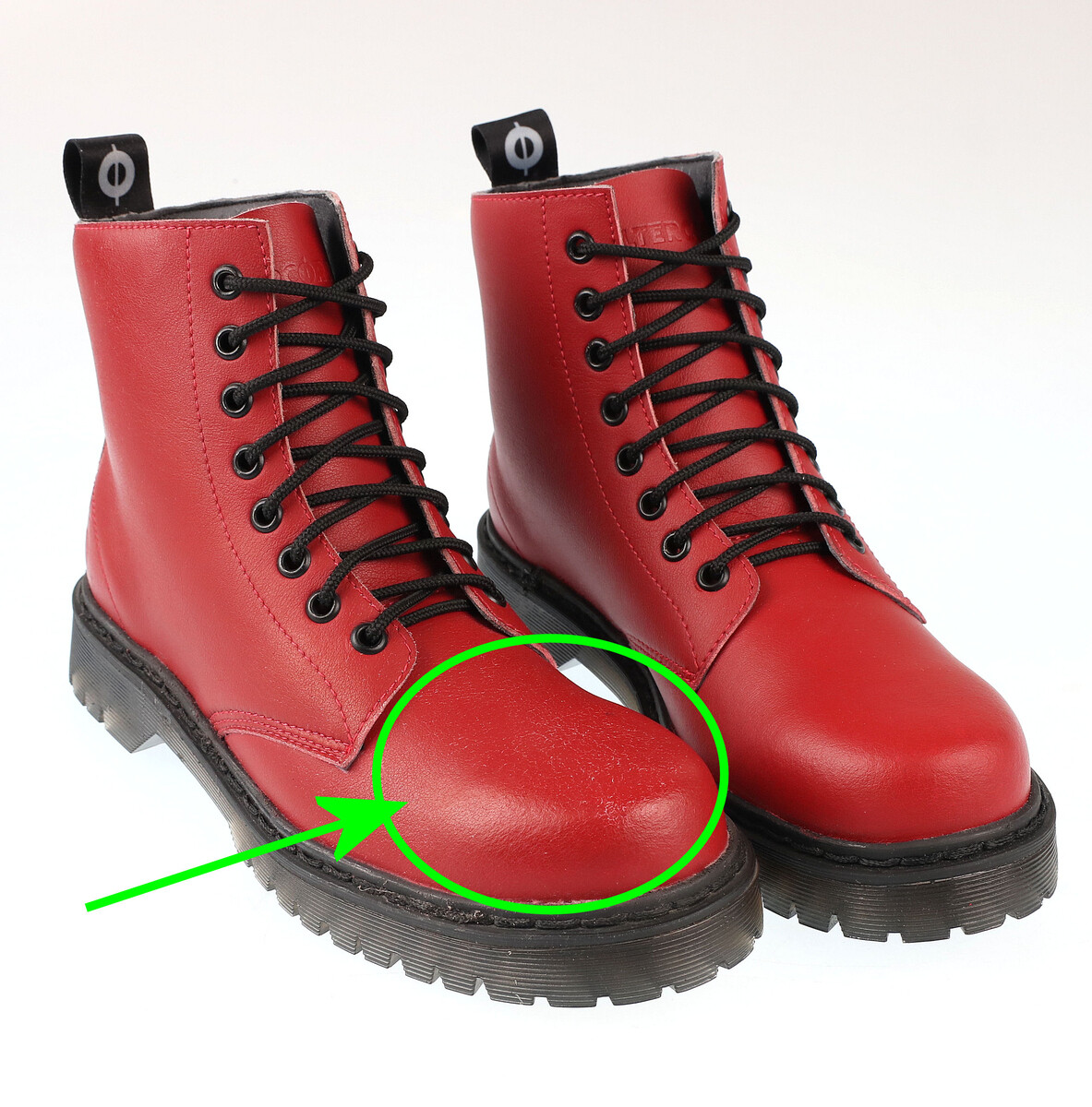 boty dámské 8 dírkové ALTERCORE - Vegetarian - Red - POŠKOZENÉ 37