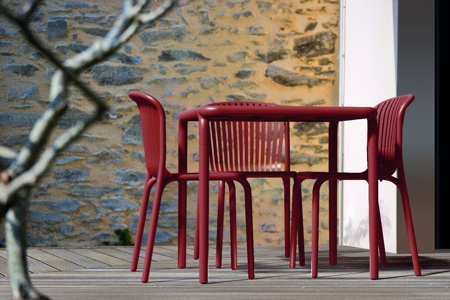 FERNE Zahradní sestava nábytku 5v1 BRENE - Červená