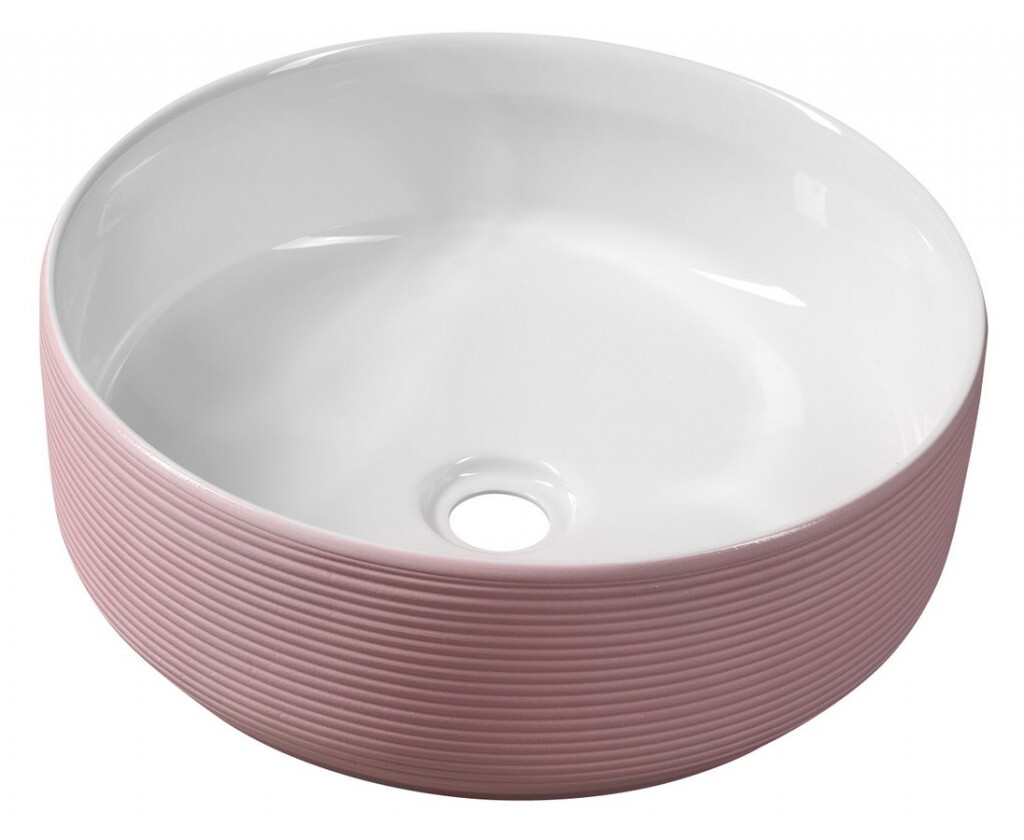 SAPHO ARDEA keramické umyvadlo na desku, Ø 41cm, růžová AR041