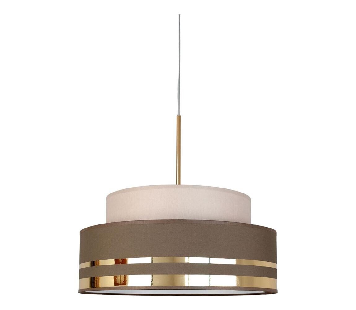 HEXE Lustr na lanku TAMI 1xE27/60W/230V béžová/hnědá/zlatá