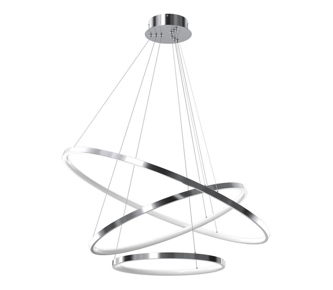 LED Lustr na lanku HOOP LED/93W/230V pr. 80 cm 4000K lesklý chrom