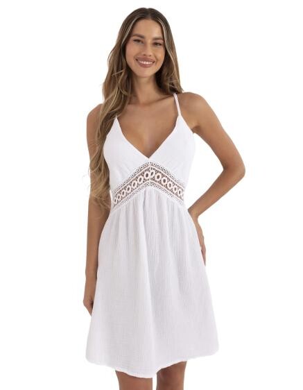 Mušelínové šaty s odhalenými zády bílé