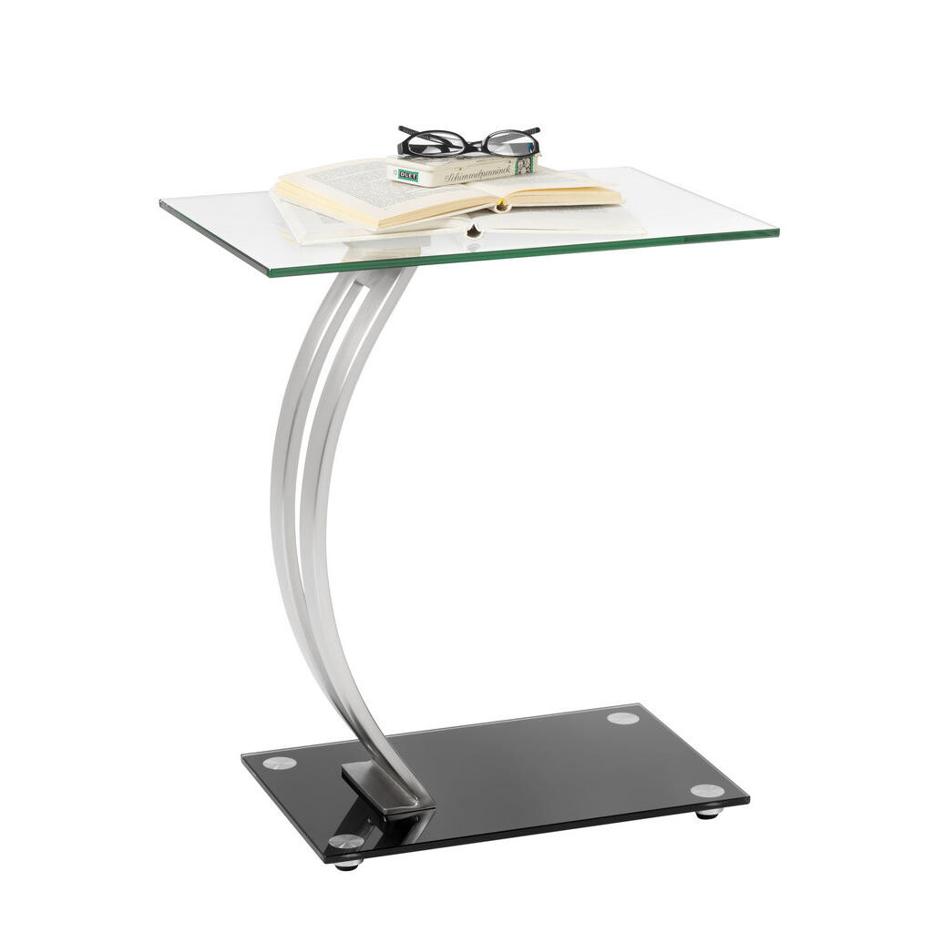 Xora ODKLÁDACÍ STOLEK, čiré, černá, barvy stříbra