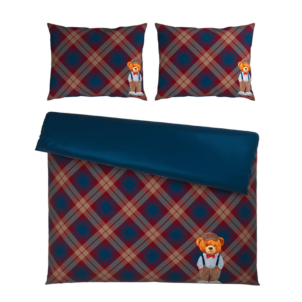 Novel OBOUSTRANNÉ POVLEČENÍ, satén, modrá, 200/200 cm