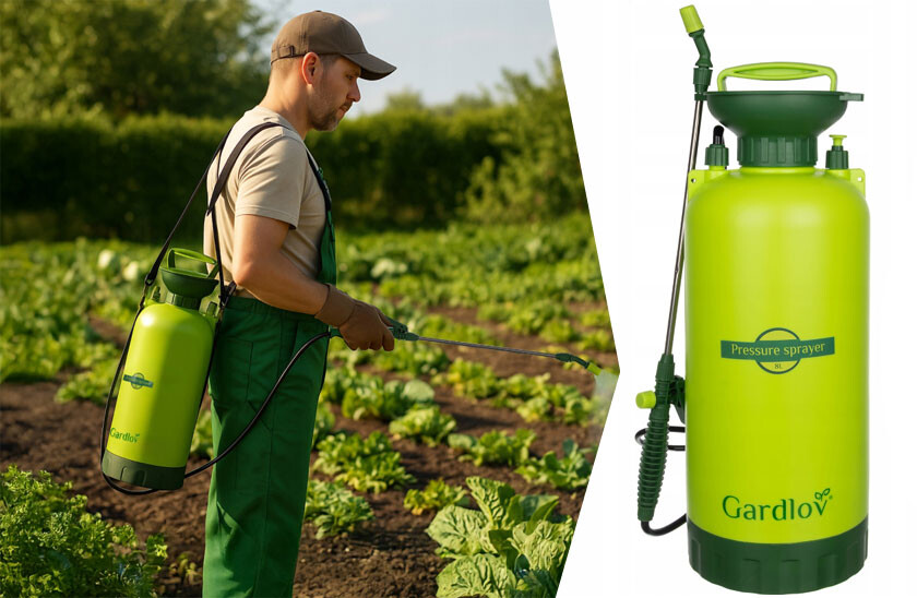 Ruční tlakový postřikovač GARDLOV 8 litrů – maximální dosah a pohodlí