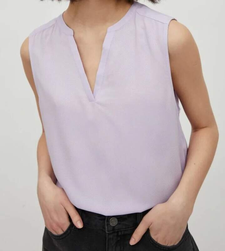 Fialová halenka bez rukávů VILA, L