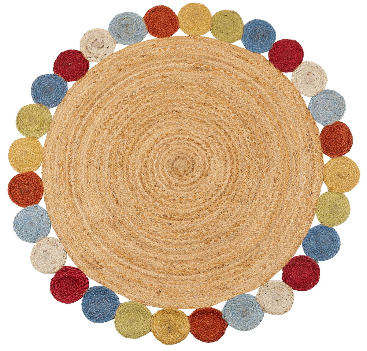 Kusový kulatý koberec JUTTA multicolor juta Ø 120 cm Multidecor